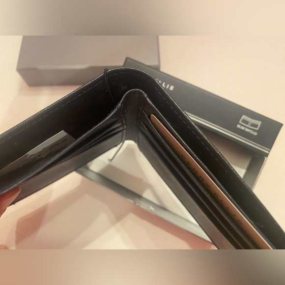 Perry Ellis Portfolio Slim Bifold Wallet Navy NWT - Picture 5 of 6